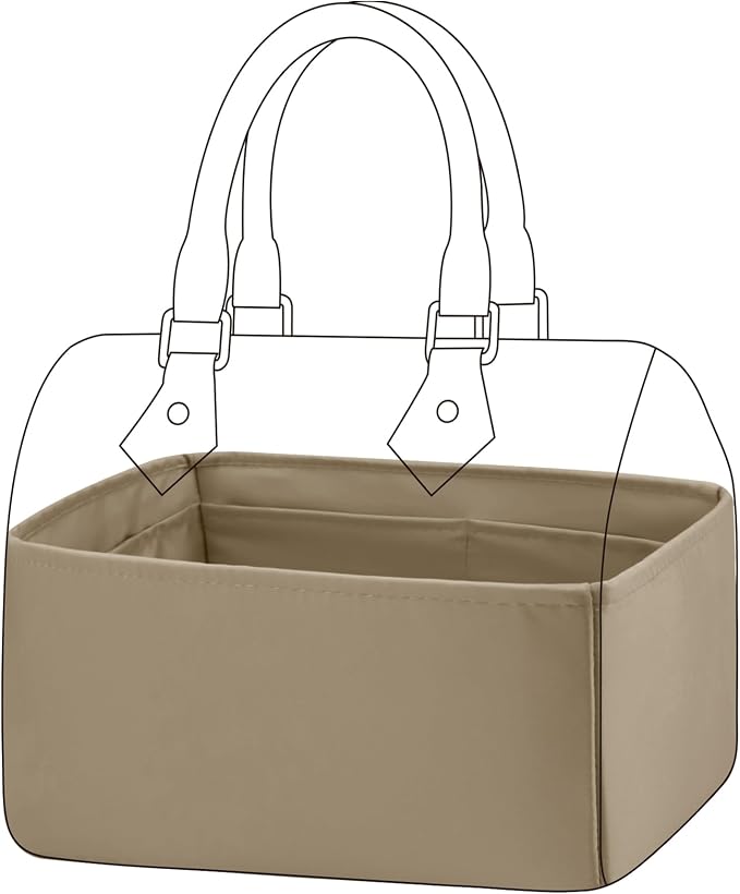DGAZ Silk Purse Organizer Insert Fits LV Speedy 16/20/25/30/35/45 bags，Silky Smooth Bag Organizer，Luxury Handbag & Tote Shaper（Etoupe grey，SP30） by DGAZ