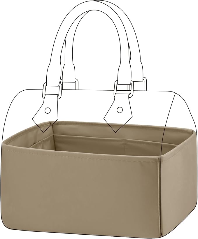 DGAZ Silk Purse Organizer Insert Fits LV Speedy 16/20/25/30/35/45 bags，Silky Smooth Bag Organizer，Luxury Handbag & Tote Shaper（Etoupe grey，SP35） by DGAZ
