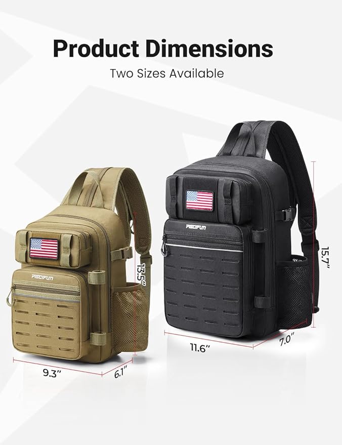 Piscifun Fishing Backpack Tackle Bag with 2 Rod Holders, Multi-Compartment Storage, MOLLE System, Water-Resistant Lightweight Outdoor Pack - Image 6
