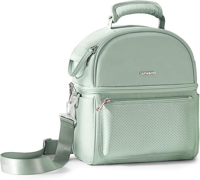 SUNVENO Breast Milk Cooler Bag with Detachable Insulation Box, Double-Layer Pumping Travel Bag for Work & Daycare, Fits Bottles, Ice Packs and Pump Parts,Green - Image 9