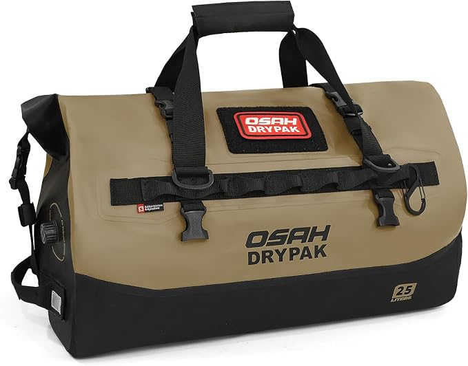 OSAH DRYPAK Waterproof Duffel Bag 25L/40L/60L – Heavy-Duty Motorcycle Tail Bag, Roll-Top Dry Bag for Travel, Camping, Boating, Kayaking, Outdoor Adventure by OSAHDRYPAK