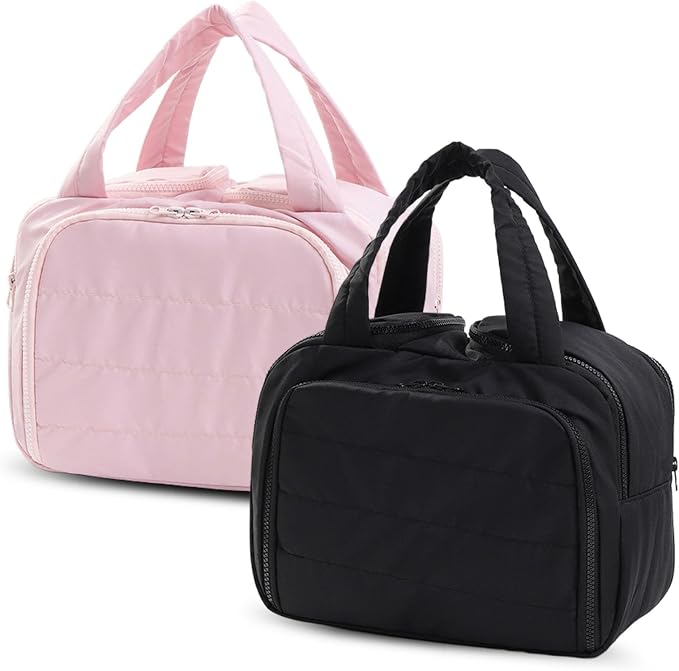 Toiletry Bag,Toiletry Bag, Waterproof Lightweight Large Wide-Open Travel Toiletry Bags, Puffy Cosmetic Makeup Bag for Traveling, Accessories, Essentials, Toiletries (2Pcs-A) by tarcegta