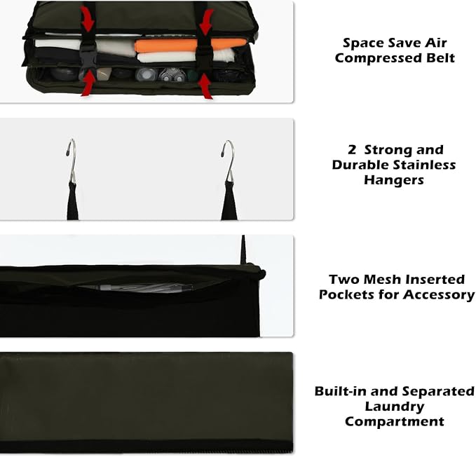 TABITORA Portable Hanging Travel Shelves Bag Packing Cube Organizer Suitcase Storage Large Capacity - Image 4