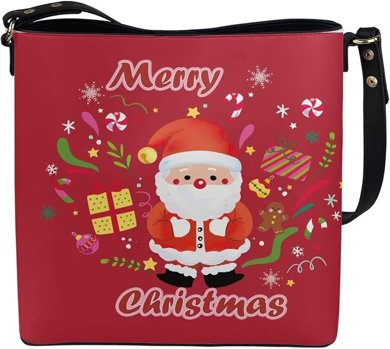 HUGS IDEA Boho Bags for Women Leather Handbag Shoulder Bucket Crossbody Purse - Image 3