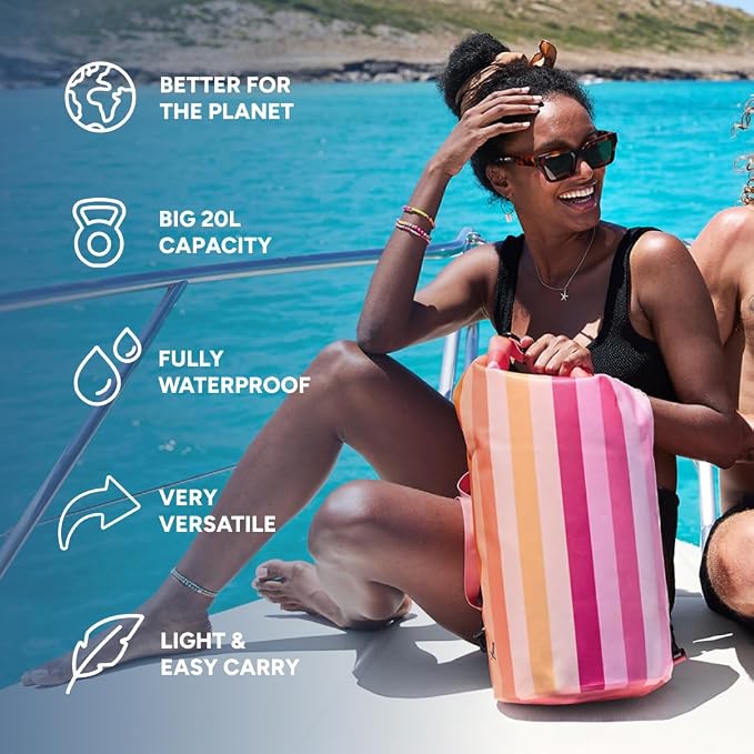 Dock & Bay Medium Waterproof Dry Bag - 20L, IP66 Waterproof Bag, Lightweight - Miami Sorbet - Image 2