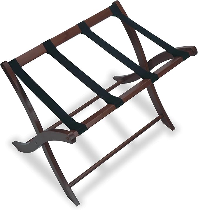 Winsome Scarlett Luggage Rack in Walnut, Sturdy Folding Suitcase and Bag Stand for Guest Room, Bedroom, Must Have Foldable Storage Essential for Guests, Small Businesses, Home by Winsome
