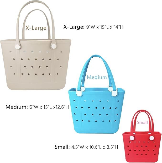 Lightweight Extra large Rubber Beach Bag Small mini Tote Bag for Gym Waterproof medium Open Handbag for Pool Sports - Image 4
