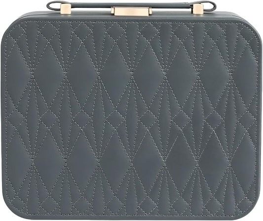 Travel Jewelry Case Large, Jewelry Box Large Jewelry Travel Organizer Jewelry Case with Handle, Best Gift for women Girls, Grey by V-LafuyJewelryBox
