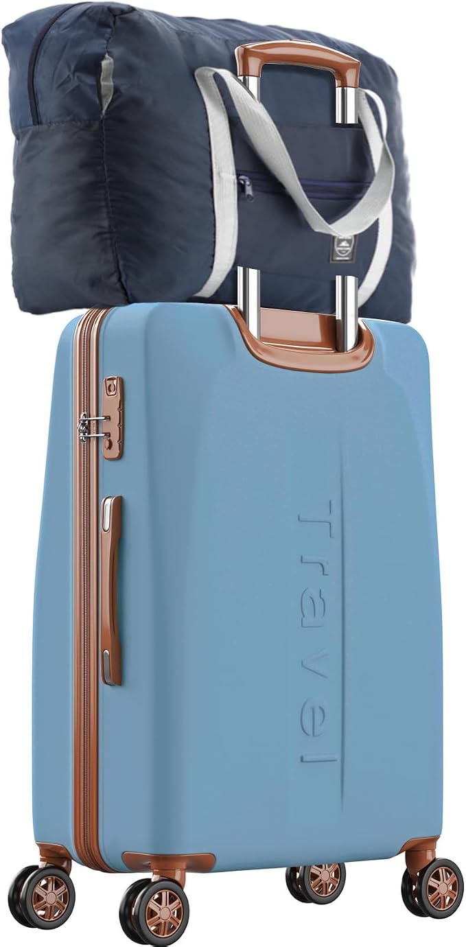 Sweetude 24 Pcs Travel Duffel Bags Bulk Foldable Luggage Bag Women Men Waterproof Carry Tote with Trolley Sleeve for Gym, Overnight, Airlines(Navy Blue) - Image 3