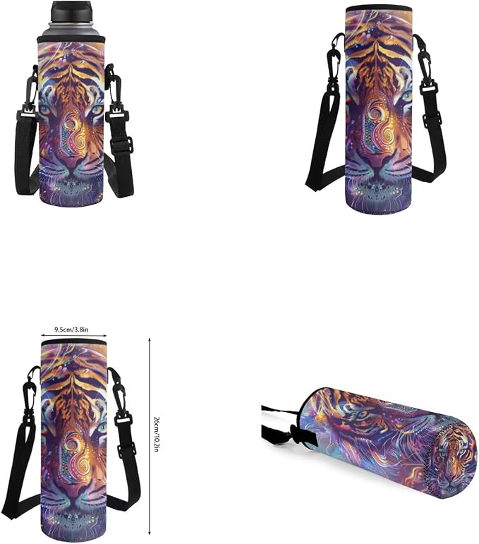 Tiger Backpack for Kids Girls Backpack with Lunch Box Water Bottle Holder and Soft Pencil Case 4PCS Bookbag with Front Pocket 17 inch Sturdy School Bag with Side Pocket for Elementary Girls - Image 6