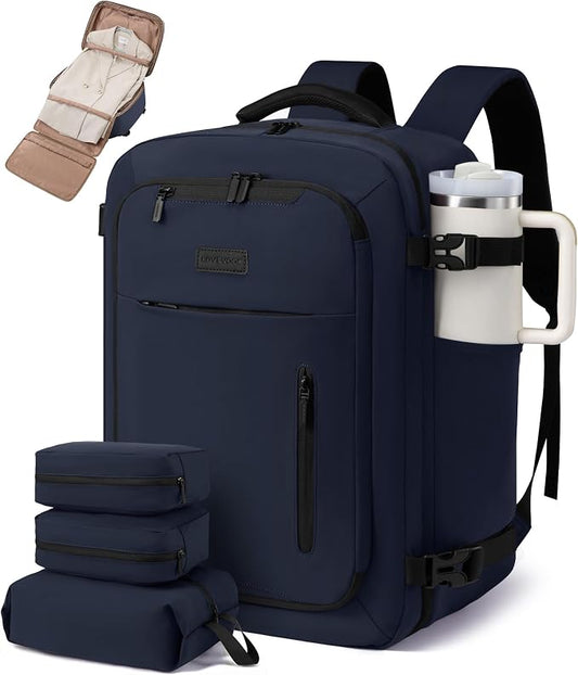 LOVEVOOK Travel Backpack for Women Men with Garment Bag, 40L Carry on Backpack as TSA Personal Item Flight Approved, Luggage Daypack Fits 17.3" Laptop, Overnight Business Weekender Travel Essential by LOVEVOOK