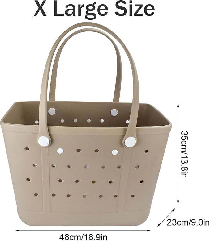 Juyeesm X Large Rubber Tote Bag for Boat, Beach, Pool-XL,18.9 * 13.8 * 8in | Oversized Rubber Beach Bags, Washable Beach Tote Bag, Durable Travel Bags for Work, Sport - Image 4