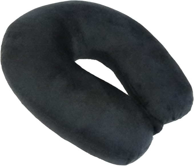 Wolf Essentials Adult Cozy Soft Microfiber Neck Pillow for Travel – Compact, Machine Washable - Perfect for Airplane, Car, or Home Use - Filled and Finished in The USA – Black - Image 2