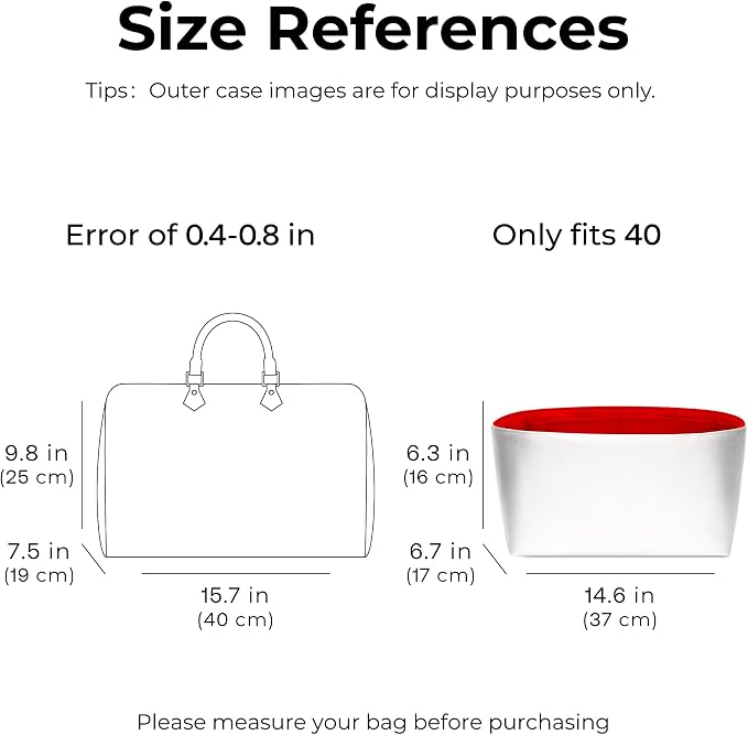 Tote Bag Organizer Insert for LV Speedy 40 handbag, Custom Fit Inside Premium Rogue Coeur Lightweight WaterResistant Purse Insert with Cup Holder Accessories - Image 2
