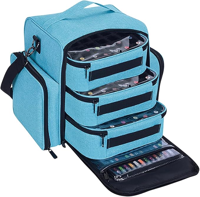 Nail Polish Organizer Case Hold 90 Bottles with 3 Detachable Bag,Green | Portable Travel Storage Box Designed for Women's Nail Tools, Essential Oils and Cosmetics Sets by UOZL