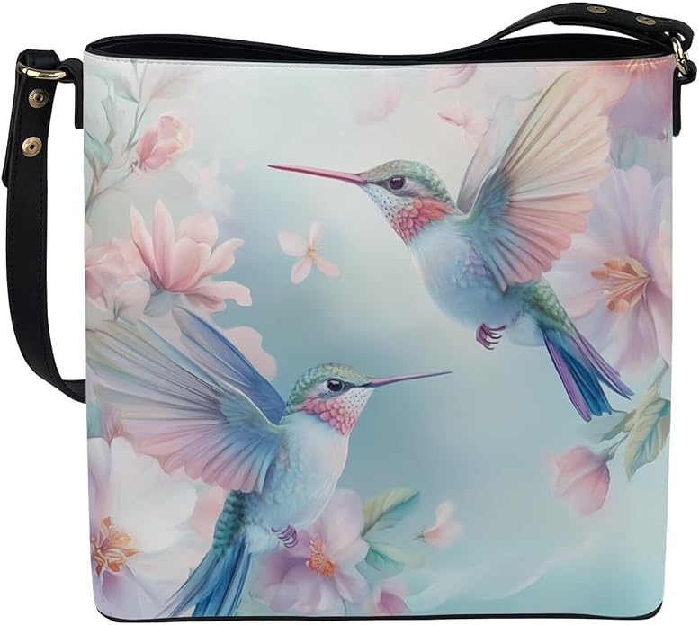 HUGS IDEA Boho Bags for Women Leather Handbag Shoulder Bucket Crossbody Purse by HUGSIDEA