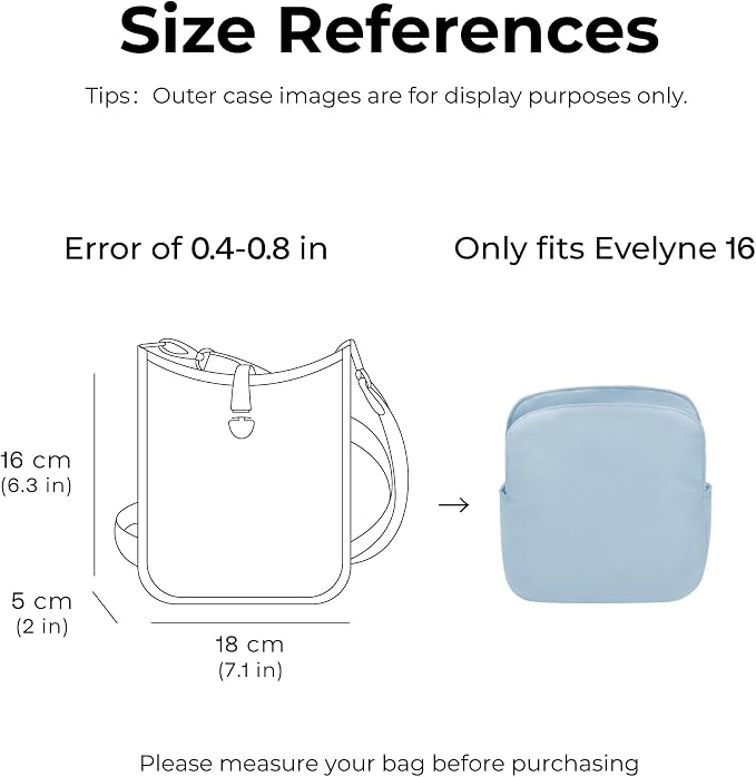 Purse Organizer Insert for HERMES Evelyne16 Handbag,Custom Fit Inside Premium Celeste Lightweight WaterResistant Tote Bag Insert - Image 2