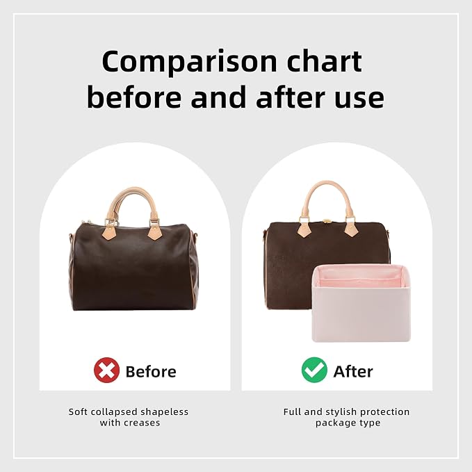 DGAZ Silk Purse Organizer Insert Fits LV Speedy 16/20/25/30/35/45 bags，Silky Smooth Bag Organizer，Luxury Handbag & Tote Shaper（Pink，SP25） - Image 4