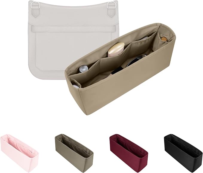 Purse Organizer Insert for Jypsiere 31, Lightweight & Soft Satin Bag Insert with Pockets for Women, Ideal for Travel, Shopping, and Daily Use, Multicolor Options(Gris Tourterelle, J-31) by KINGSINBAG