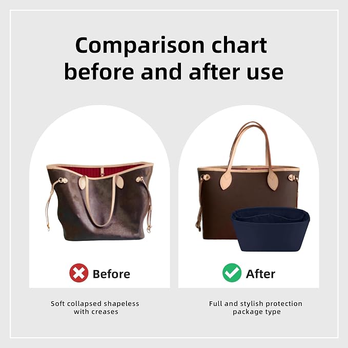 DGAZ Purse Organizer Insert Fits Neverfullbag BB/PM/MM/GM，Silk Bag Organizer，Luxury Handbag & Tote Shaper(Blue nuit,BB) - Image 4