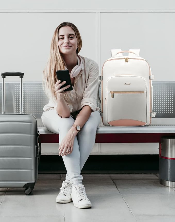 LOVEVOOK 50L Travel Backpack Flight Approved Carry on Backpack,3 Packing Cubes,Waterproof Personal Item Travel Bag,TSA Carry on Luggage Suitcase Travel Essentials,Gifts for Women & Men,fits 18" Laptop - Image 7