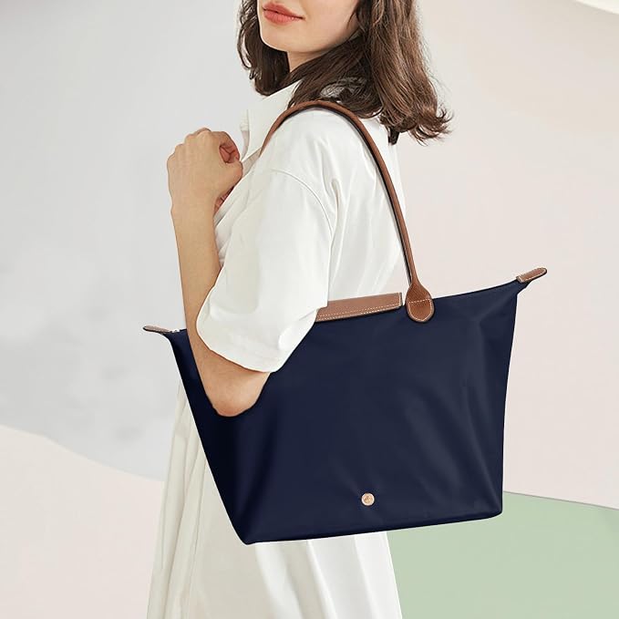 Tote Bag for Women with Purse Organizer Insert, Foldable Waterproof Nylon Bag for Travel, and Daily Use,Medium Size. - Image 3