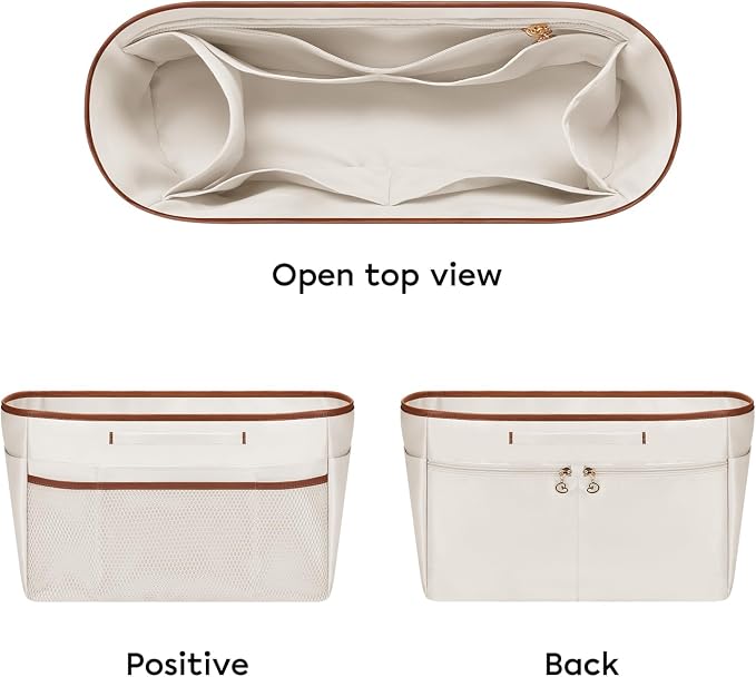 GIVLEFLY Purse Organizer Insert for Tote Bag, 11.42 Inch Satin Bag Organizer, Multi Pocket Handbag Organizer for Everyday Totes - Image 8