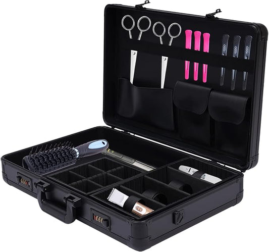 DNYSYSJ Barber Carrying Case Barber Case, Stylist Tool Box Professional Salon Hair Cutting Grooming Kit Storage Organizer for Clippers, Scissors, Barber Supplies (H) by DNYSYSJ