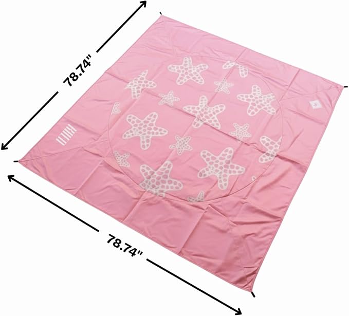 2-in-1 Kids, Baby & Infants Beach Pool & Waterproof Picnic Blanket - Large 6.5' Portable Paddling, Pool & Play Mat & Waterproof Carrying Bag, Outdoor Summer Gear, Toddle, Child & Kid, Coral Pink Peony - Image 8
