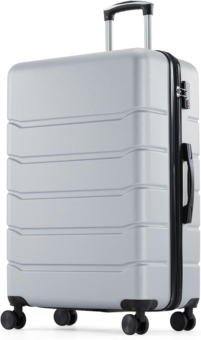 OLIXIS 20 Inch Carry-On Luggage, Hardside Suitcase with Spinner Wheels, Lightweight ABS Hard Shell Travel Luggage, TSA Approved Lock, Expandable Small Suitcase for Business & Travel–Light Grey by OLIXIS