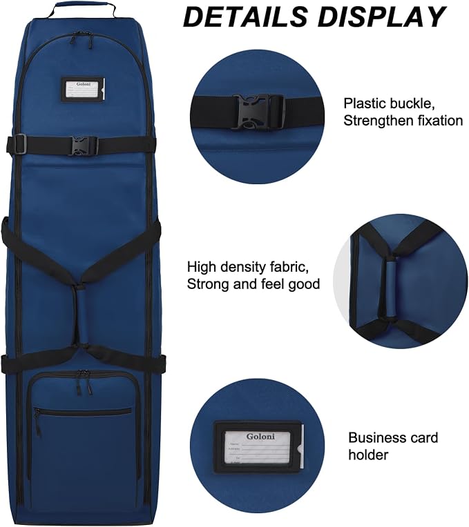 Goloni Golf Travel Bag with Wheels, Airline Golf Travel Case, Padded Rolling Golf Bag with Shoe Compartment - Image 4