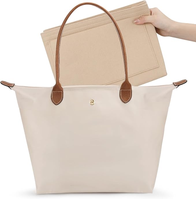 Tote Bag for Women with Purse Organizer Insert, Foldable Waterproof Nylon Bag for Travel, and Daily Use,Medium Size. - Image 4