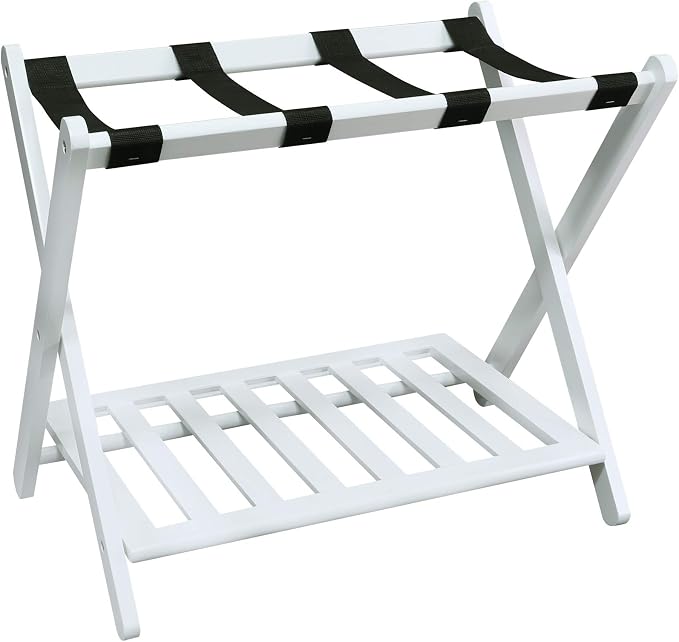Casual Home Shelf-White Luggage Rack, 26.75" Wide by CasualHome