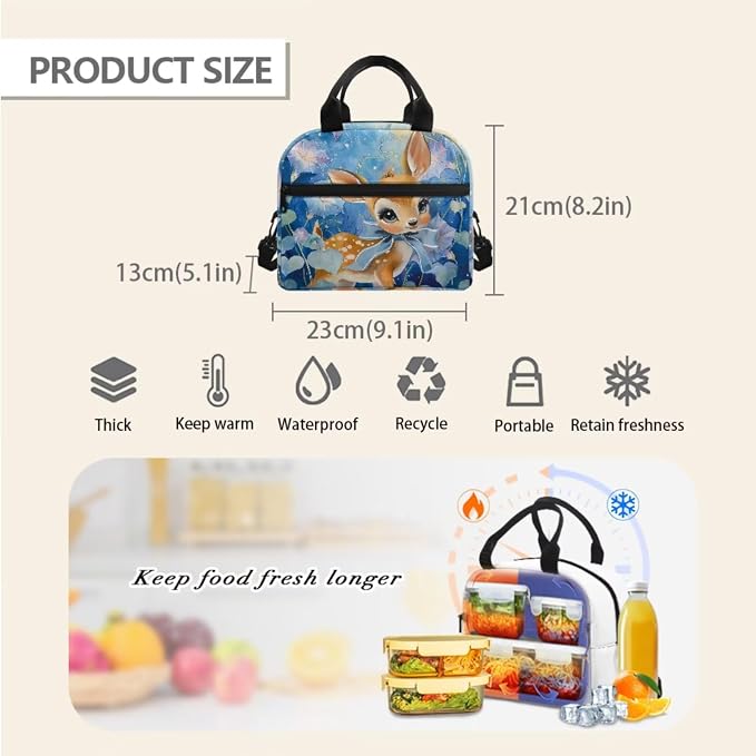 Deer Girls Schoolbag 3Pcs Kids Backpack Set for School Girls 1 Grade Elementary Kindergarten Preschool School Bag with Lunch Box and Pencil Bag - Image 5
