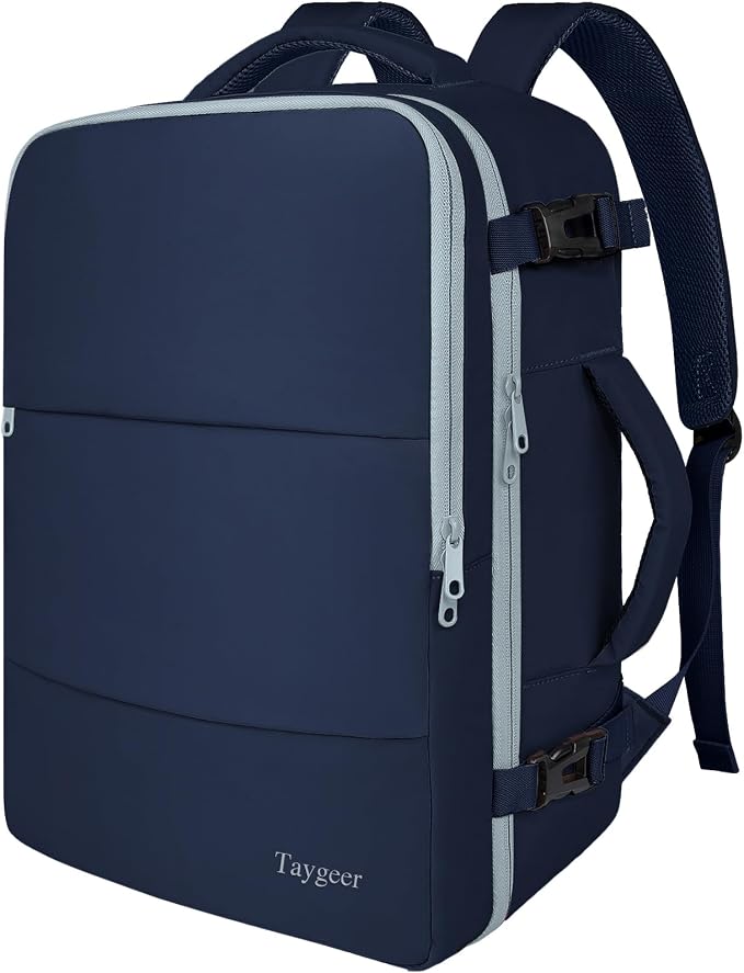 Taygeer Personal Item Backpack for Women, 35L Travel Backpack | Carry on bag with Laptop Compartment & Water Bottle Pocket, Lightweight Work Back pack for Weekend Business, Gifts, Ink Blue by Taygeer