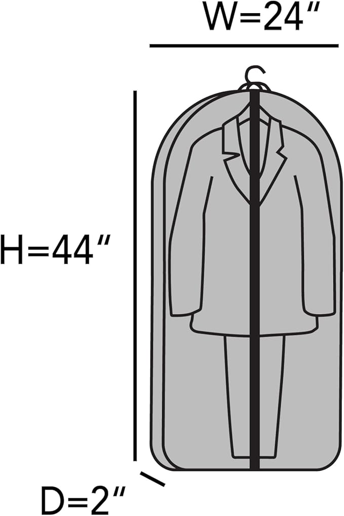 Covermates Deluxe Garment Bag Set for Closet Storage & Travel – Heavy Duty Hanging Suit & Dress Bags with ID Window, Accessory Pockets & Carrying Handles – Premium Wardrobe Protection, Grey - Image 3
