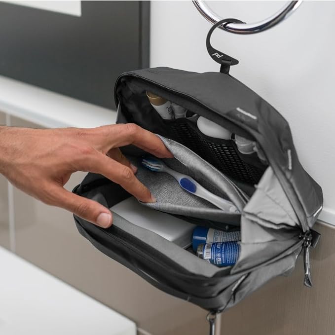 Peak Design Wash Pouch, Coyote, Ocean Edition, Travel Toiletry Bag, Upright or Hanging Dopp Kit with Pockets, Magnetic Toothbrush Pocket, Wide UltraZip Opening, Toiletry Bag for Men and Women - Image 6