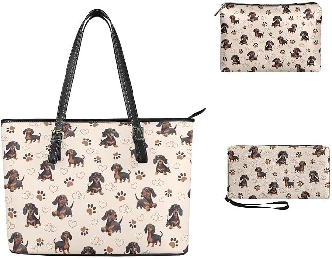 Women Purse Handbags Wallet Sets Leather Shoulder Tote Bag for Women,Top Handle Purse with Wrist Wallet Bag - Image 3