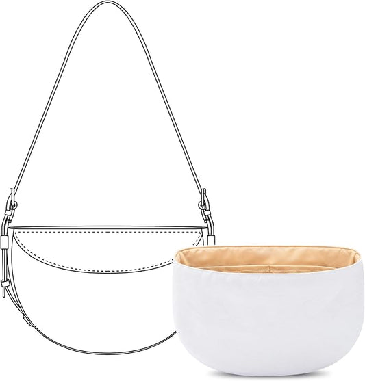 Purse Organizer Insert for Moon Shaped Handbags (Size 13)— Compatible with Hironbag bag | Premium Lightweight Slim Curved Bottom Liner, 9.1" L x 4.7" H x 2" D by FANJIProject