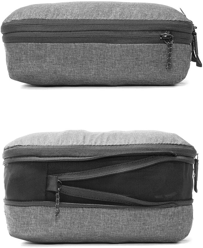 Peak Design Packing Cube, Charcoal, Weatherproof Luggage Cube with Dual Compartment Organization, Expansion and Compression, Zipper Opening, Travel Organizer for Men and Women, Size M - Image 2