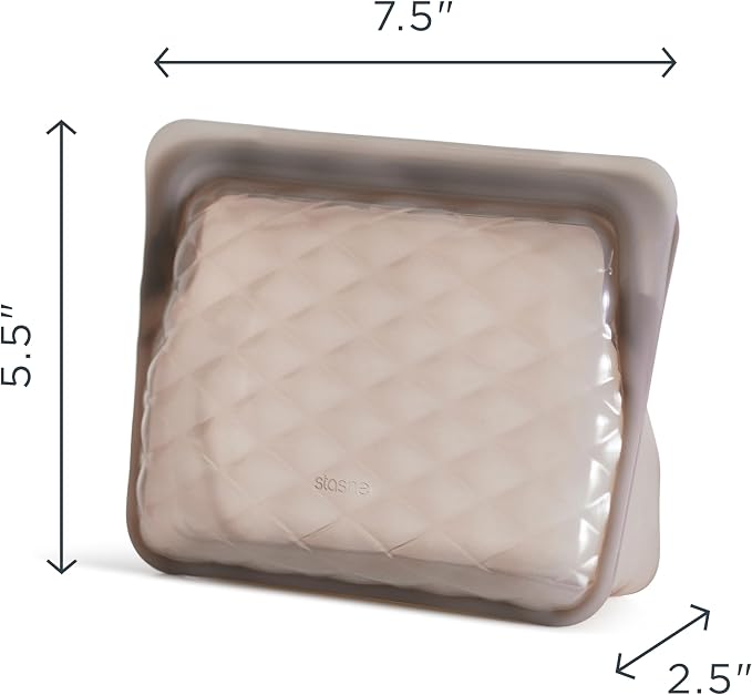 Stasher Silicone Reusable Makeup Bag, Travel Essentials, Makeup Bag Organizer, Dishwasher & Heat Safe, TSA Friendly Toiletry Bags, BPA Free, Leak-free, Eco Friendly, 28 oz, Taupe - Image 7