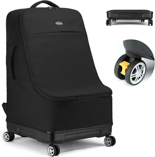 TUGUAN Travel Bag for Air Travel with Spinner Wheels, Infant Car Seat Bags with Hard Bottom, Padded Car Seat Backpack, Large Storage Bag for Airport Check, Black by TUGUANtravelgymbag