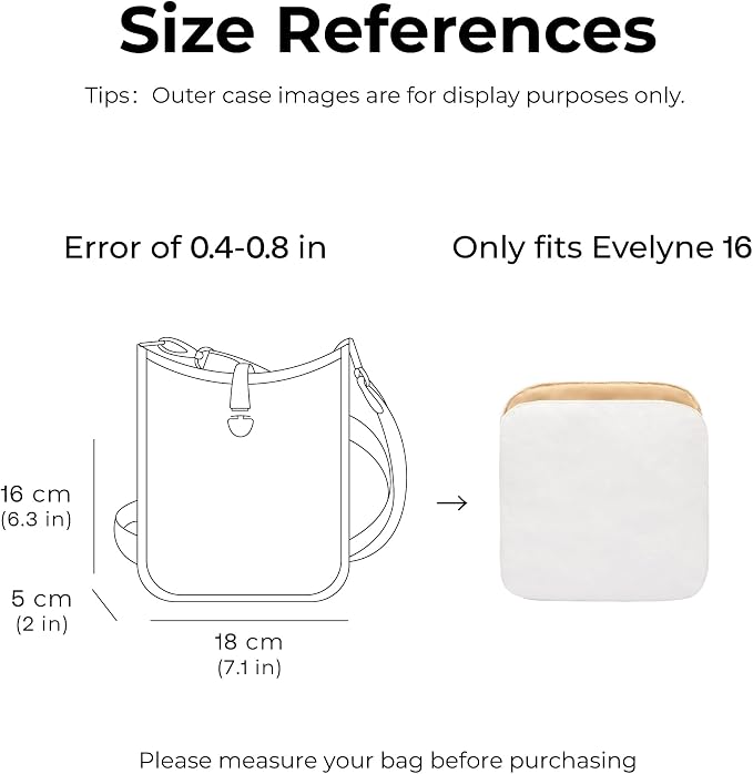 Tote Bag Organizer Insert for HERMES Evelyne16 Custom Fit Inside Premium Vanile Lightweight WaterResistant Purse Insert - Image 2