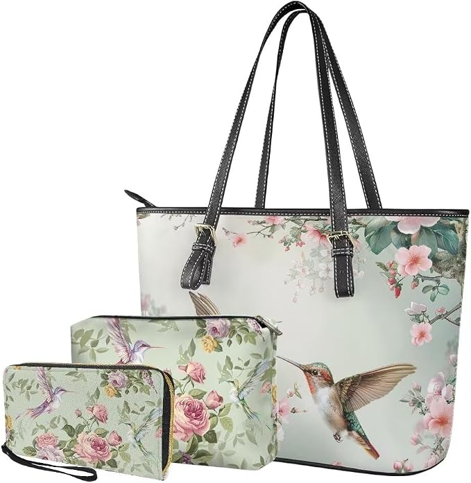 Women Purse Handbags Wallet Sets Leather Shoulder Tote Bag for Women,Top Handle Purse with Wrist Wallet Bag - Image 5