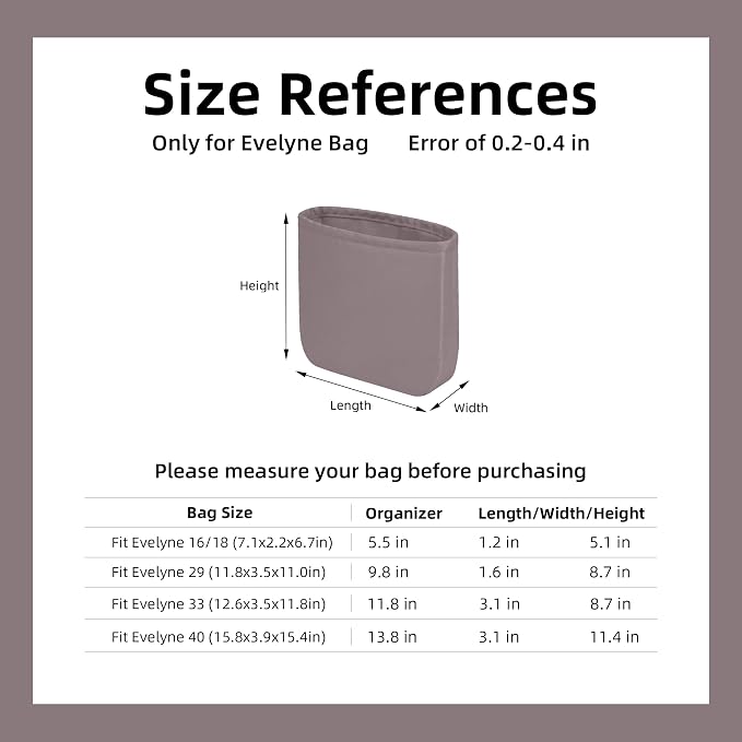 DGAZ Silky Purse Organizer Insert Fits Evelyne TPM/PM/GM/TGM Bags, Luxury Handbag & Tote Organizer, Simplicity bag organizer(Konjac Purple,GM) - Image 6