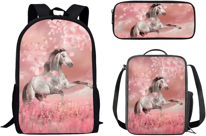 AFPANQZ Kids Backpack 3 Pieces Set Large Capacity School Bags with Heat Insulated Lunch Bags Small Pencil Bags 3 Pack by AFPANQZ
