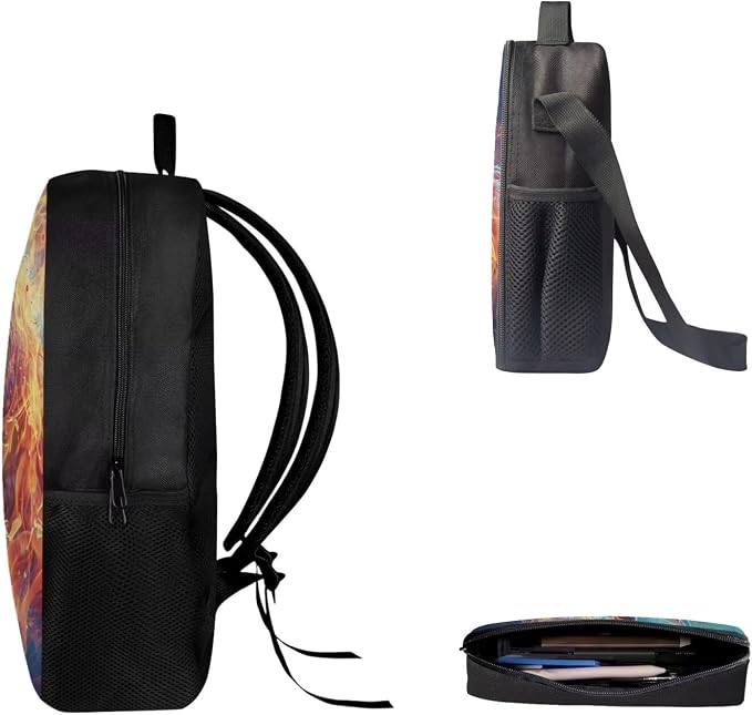 AFPANQZ Kids Backpack 3 Pieces Set Large Capacity School Bags with Heat Insulated Lunch Bags Small Pencil Bags 3 Pack - Image 3