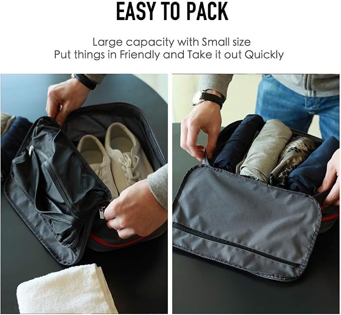 BeeNesting 15L Compression Packing Cubes for Travel, 4-Layer Luggage Organizer with Shoe Compartment & Wet Dry Separation, Expandable Space Saver Travel Bag for Suitcase and Backpack - Image 5