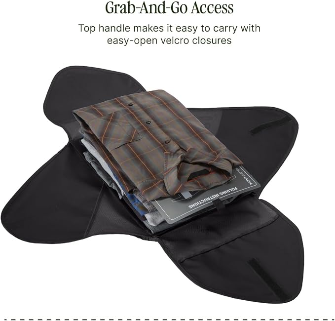 Eagle Creek Pack-It Reveal Garment Folder - Travel Garment Bag with Compression Wings to Maximize Luggage Space - Convenient Top Handle - Quick Drying Material - Black - Large - Image 5