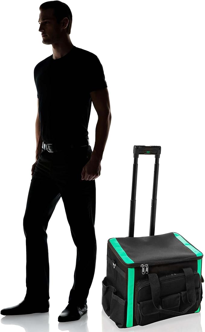 Amazon Basics Tool Storage Rolling Bag with LED Light, 20 Pockets, Adjustable Shoulder Strap, Black - Image 5